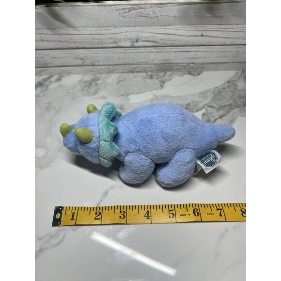 Mary Meyer Stuffed Animal Soft Toy, Little Fossil, Blue Triceratops - Picture 4 of 4